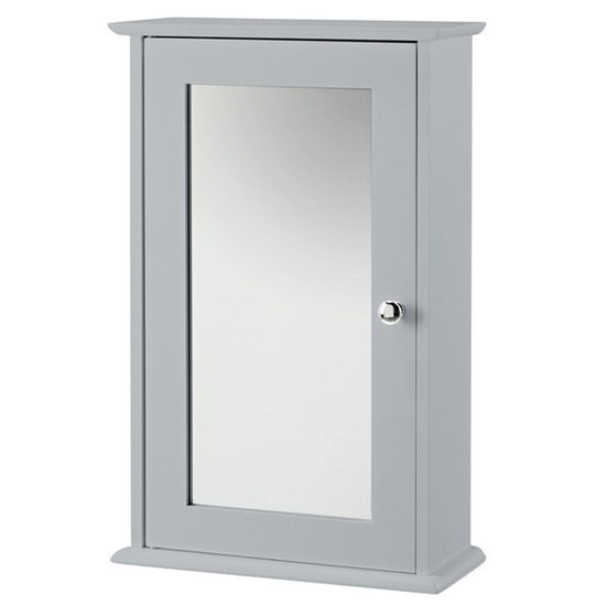 Alaskan Wooden Wall Hung Mirrored Cabinet In Grey_1