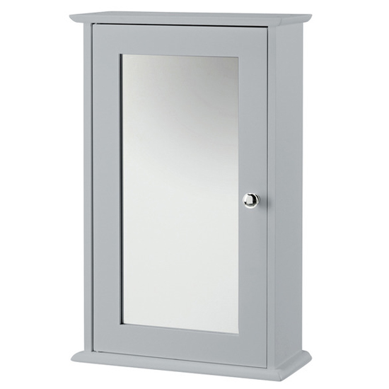 Photo of Alaskan wooden wall hung mirrored cabinet in grey