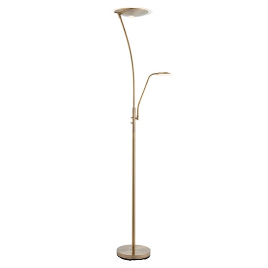 Alassio Mother And Child Task Floor Lamp In Antique Brass