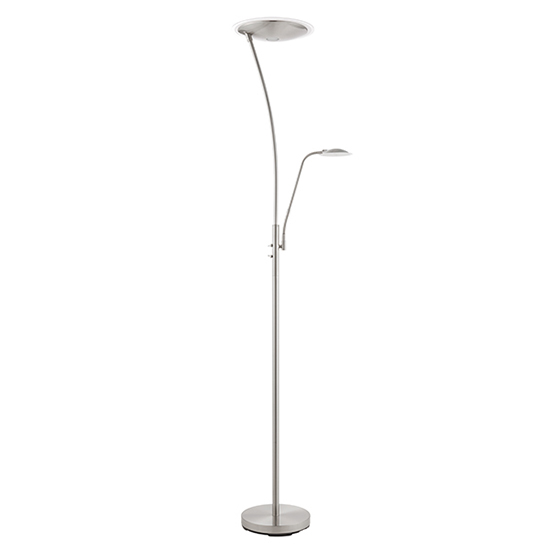 Alassio Mother And Child Task Floor Lamp In Satin Chrome