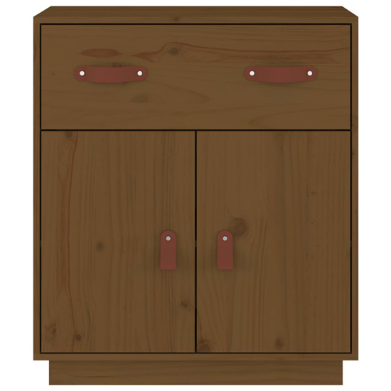Alawi Pine Wood Sideboard With 2 Doors 1 Drawer In Honey Brown