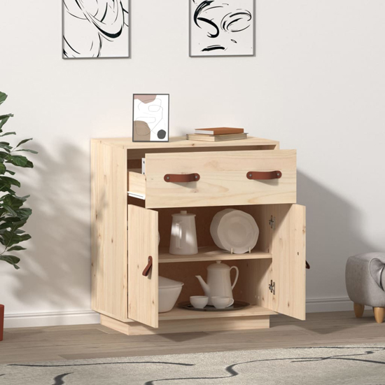 Alawi Pine Wood Sideboard With 2 Doors 1 Drawer In Natural_2