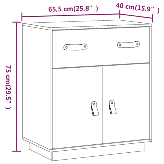 Alawi Pine Wood Sideboard With 2 Doors 1 Drawer In Natural_6