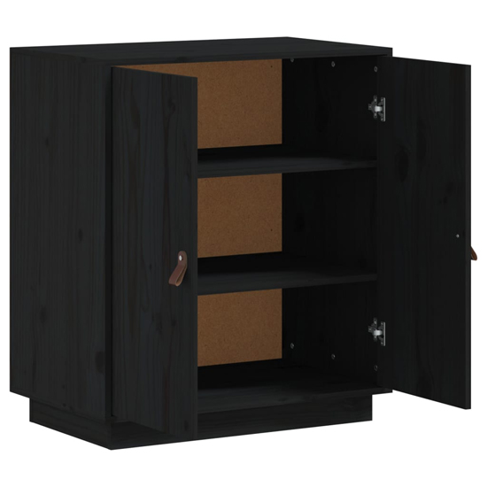 Alawi Pine Wood Sideboard With 2 Doors In Black_5