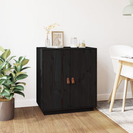 Read more about Alawi pine wood sideboard with 2 doors in black