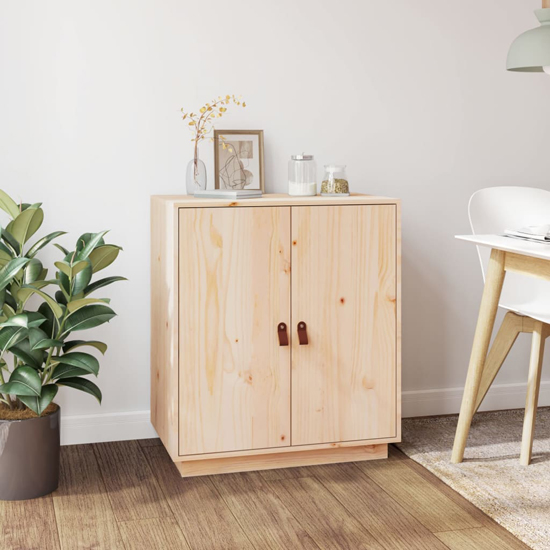 Alawi Pine Wood Sideboard With 2 Doors In Natural