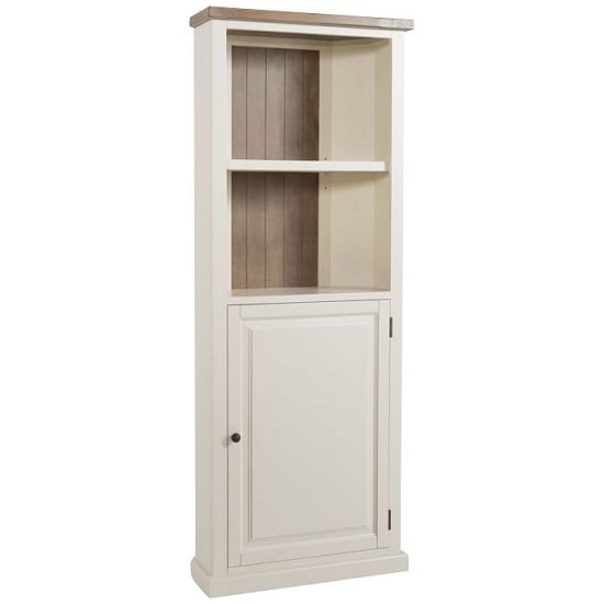 Alaya Corner Display Cabinet In Stone White Finish