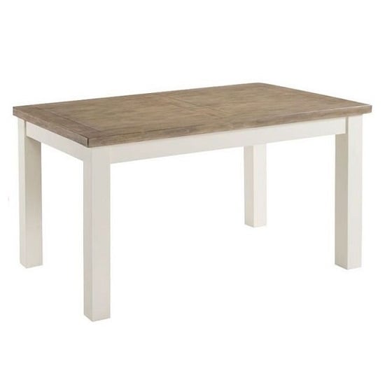 Alaya Wooden Small Dining Table In Stone White