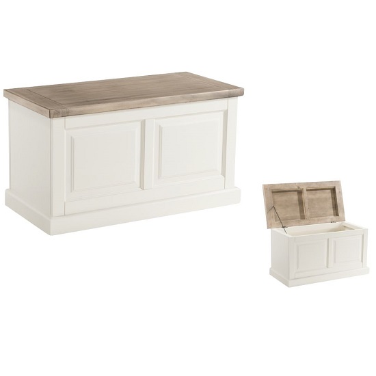 Read more about Alaya wooden blanket box in stone white finish