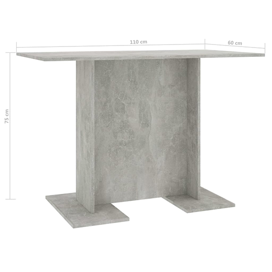 Alayka Rectangular Wooden Dining Table In Concrete Effect