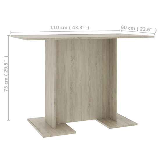 Alayka Rectangular Wooden Dining Table In Sonoma Oak