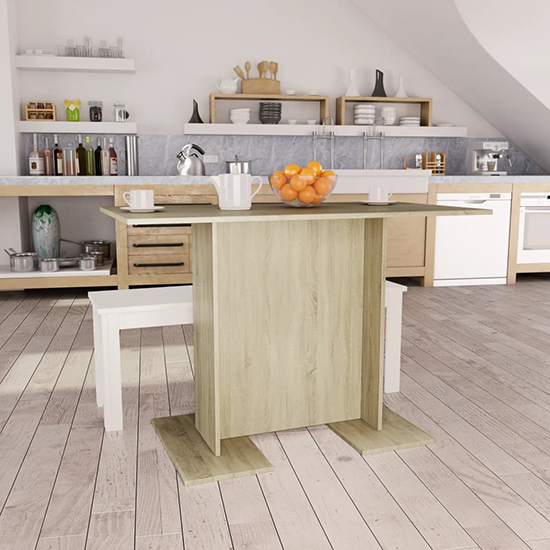 Alayka Rectangular Wooden Dining Table In Sonoma Oak