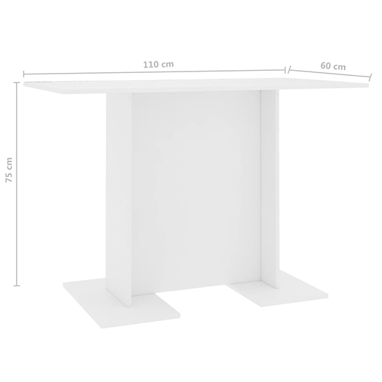 Alayka Rectangular Wooden Dining Table In White