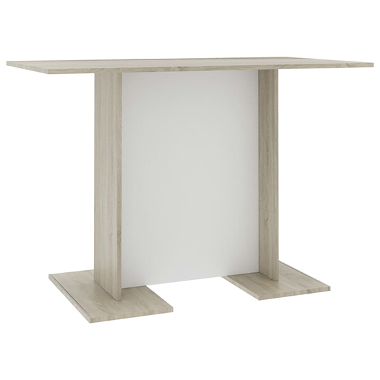 Read more about Alayka rectangular wooden dining table in white and sonoma oak