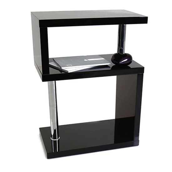 Albania High Gloss 3 Tiers Shelving Unit In Black_2