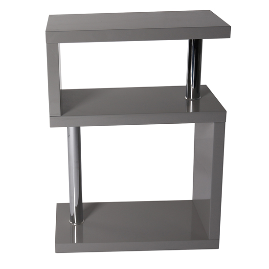 Albania High Gloss 3 Tiers Shelving Unit In Grey_2
