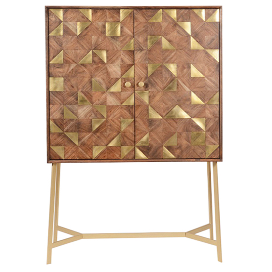 Albany Acacia Wood Bar Cabinet With 2 Doors In Brown_6
