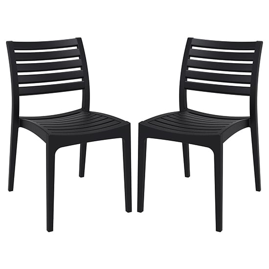 Read more about Albany black polypropylene dining chairs in pair