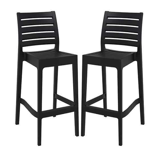 Read more about Albany black polypropylene and glass fiber bar chairs in pair