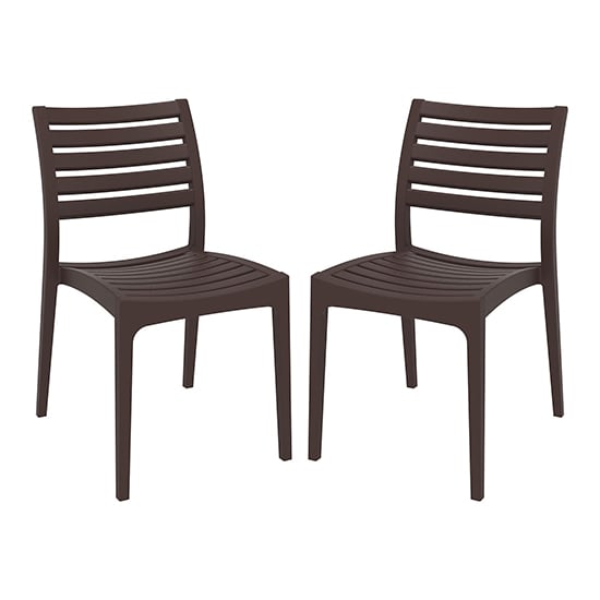 Albany Brown Polypropylene Dining Chairs In Pair