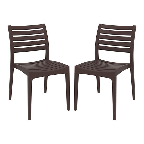 Read more about Albany brown polypropylene dining chairs in pair