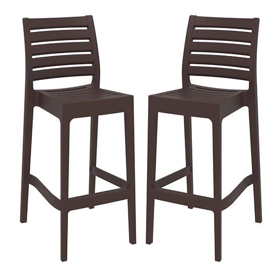 Read more about Albany brown polypropylene and glass fiber bar chairs in pair