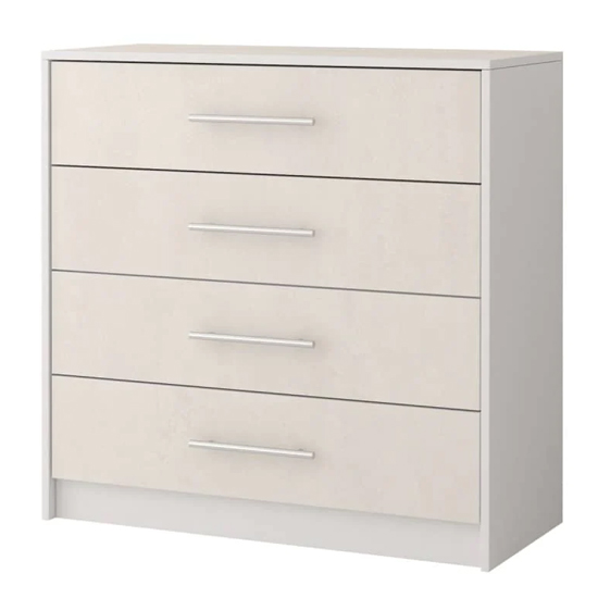 Albany Wooden Chest Of 4 Drawers In Silk And White