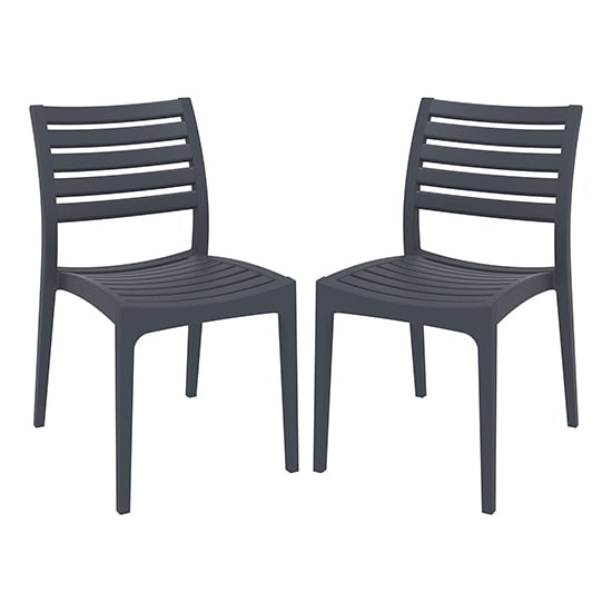 Read more about Albany dark grey polypropylene dining chairs in pair