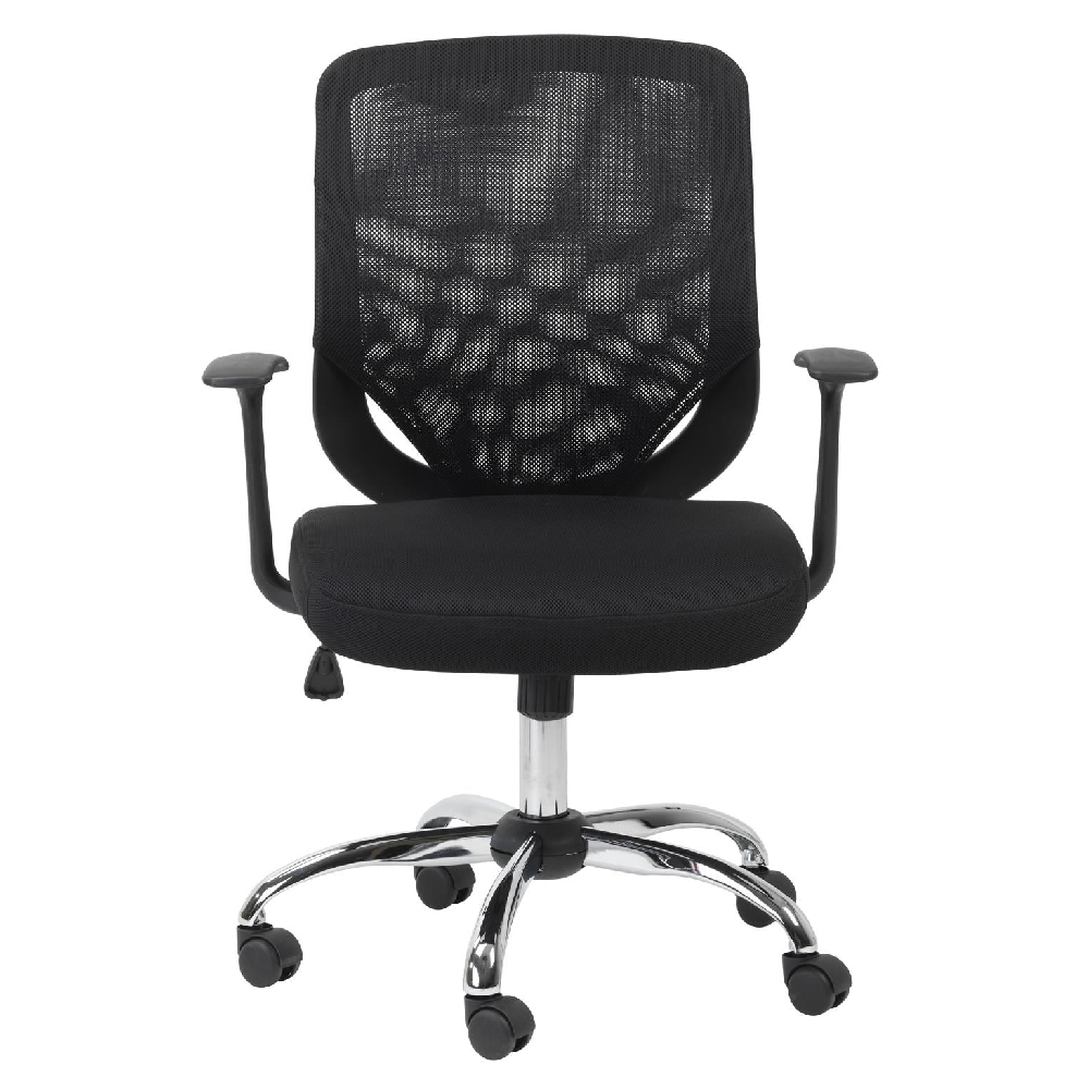Albany Fabric Home And Office Chair With Chrome Base In Black
