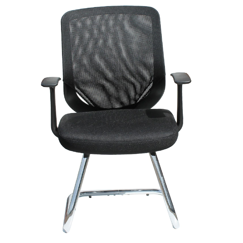 Albany Fabric Home And Office Chair With Chrome Legs In Black