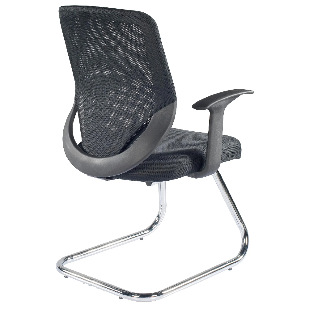Albany Fabric Home And Office Chair With Chrome Legs In Black