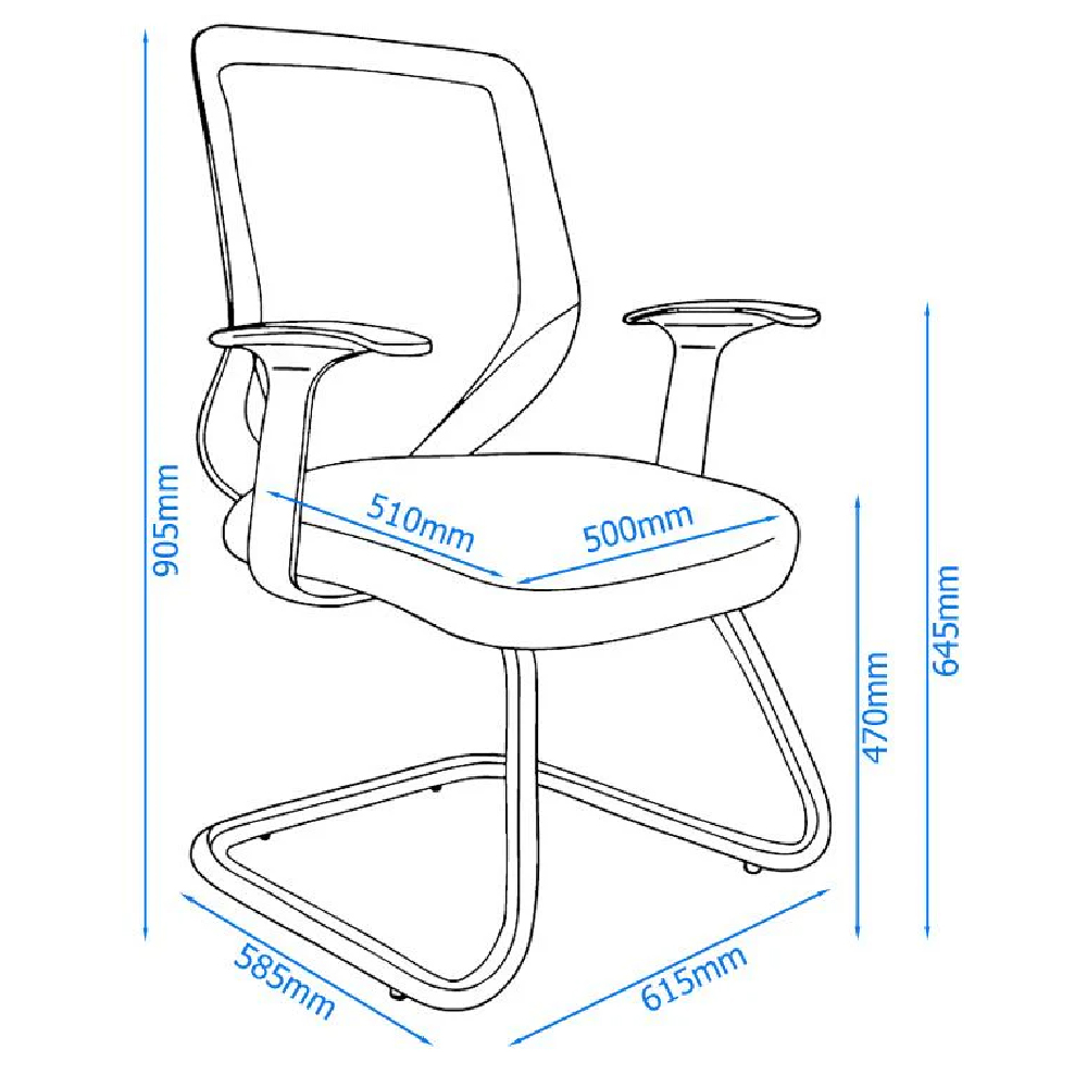 Albany Fabric Home And Office Chair With Chrome Legs In Black