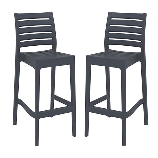 Product photograph of Albany Grey Polypropylene And Glass Fiber Bar Chairs In Pair from Furniture in Fashion