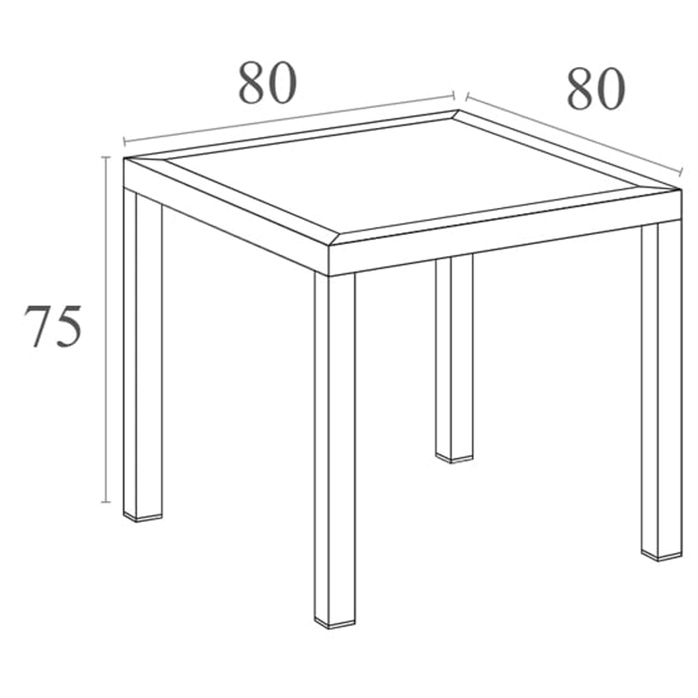 Albany Resin Outdoor Square Dining Table In Black