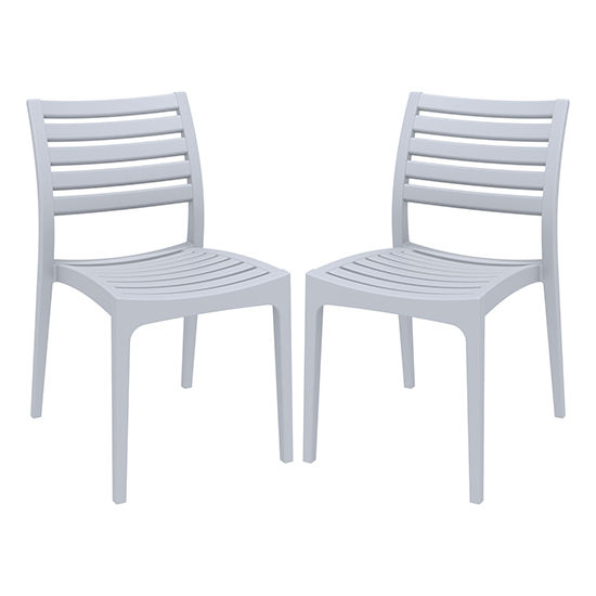 Product photograph of Albany Silver Grey Polypropylene Dining Chairs In Pair from Furniture in Fashion