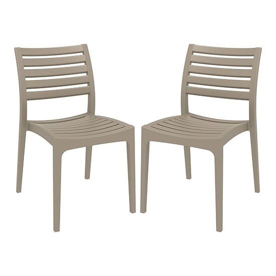 Albany Taupe Polypropylene Dining Chairs In Pair