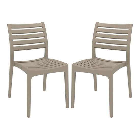 Read more about Albany taupe polypropylene dining chairs in pair