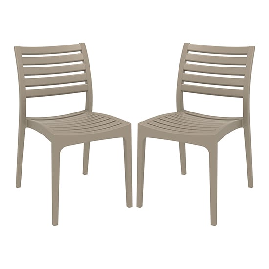 Product photograph of Albany Taupe Polypropylene Dining Chairs In Pair from Furniture in Fashion