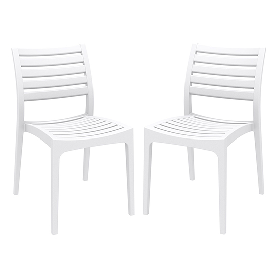 Photo of Albany white polypropylene dining chairs in pair