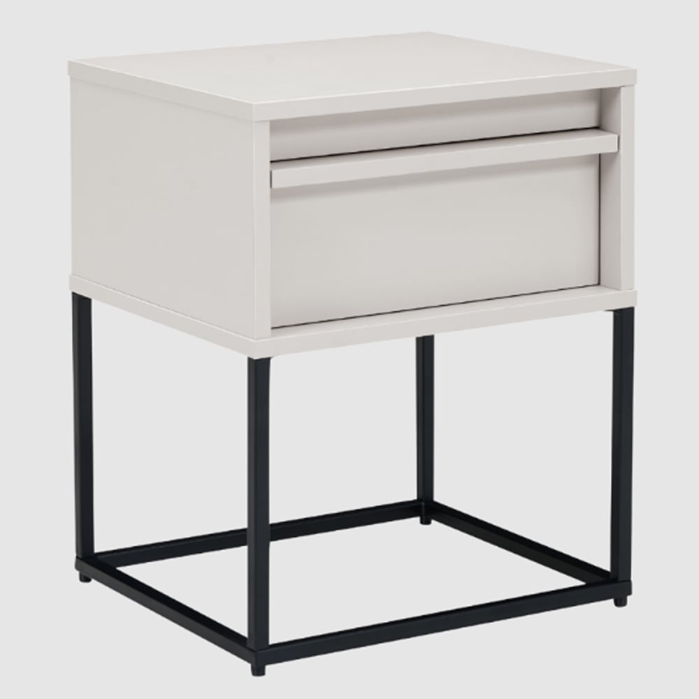 Albany Wooden Bedside Cabinet With 1 Drawer In Stone