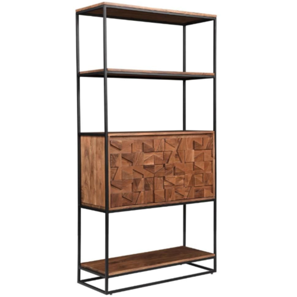 Albany Wooden Bookcase With 2 Doors In Natural