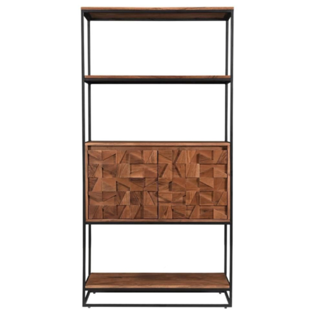 Albany Wooden Bookcase With 2 Doors In Natural