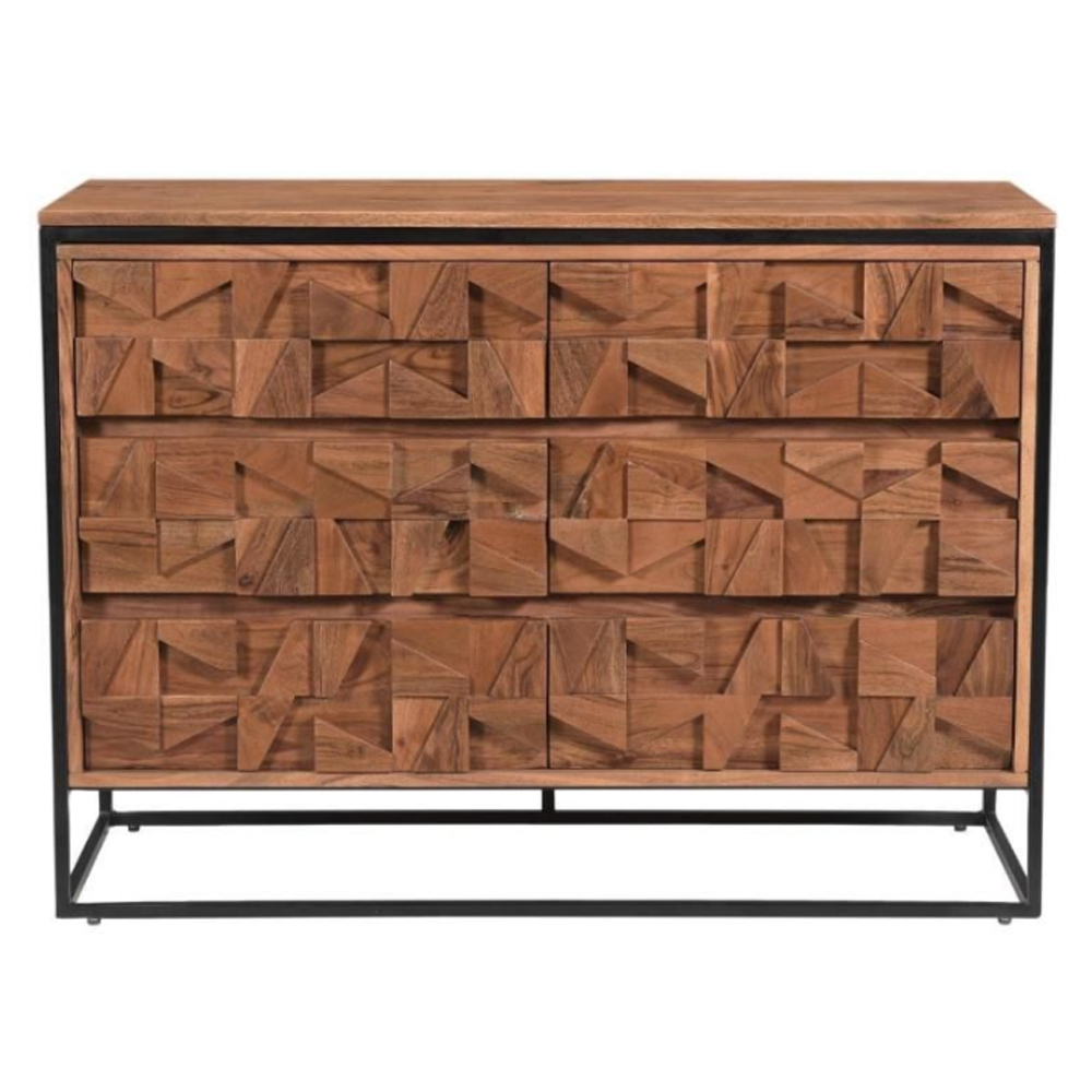 Albany Wooden Chest Of 6 Drawers In Natural