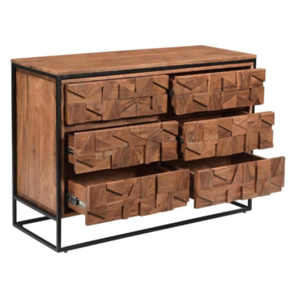 Albany Wooden Chest Of 6 Drawers In Natural