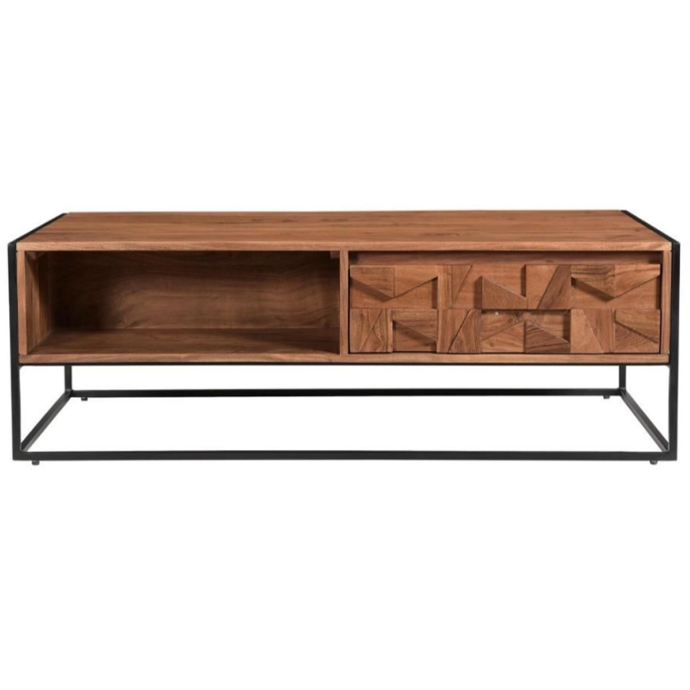 Albany Wooden Coffee Table With 2 Drawers In Natural