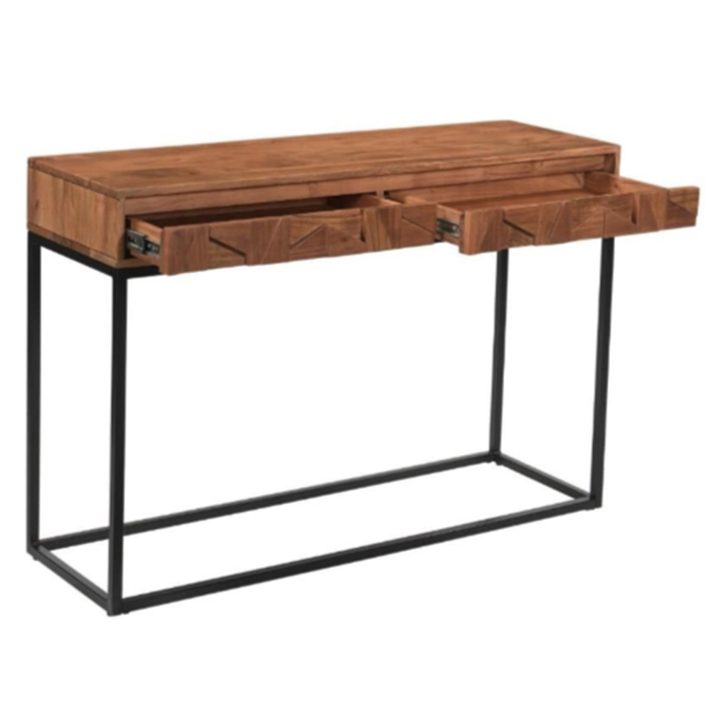 Albany Wooden Console Table With 2 Drawers In Natural