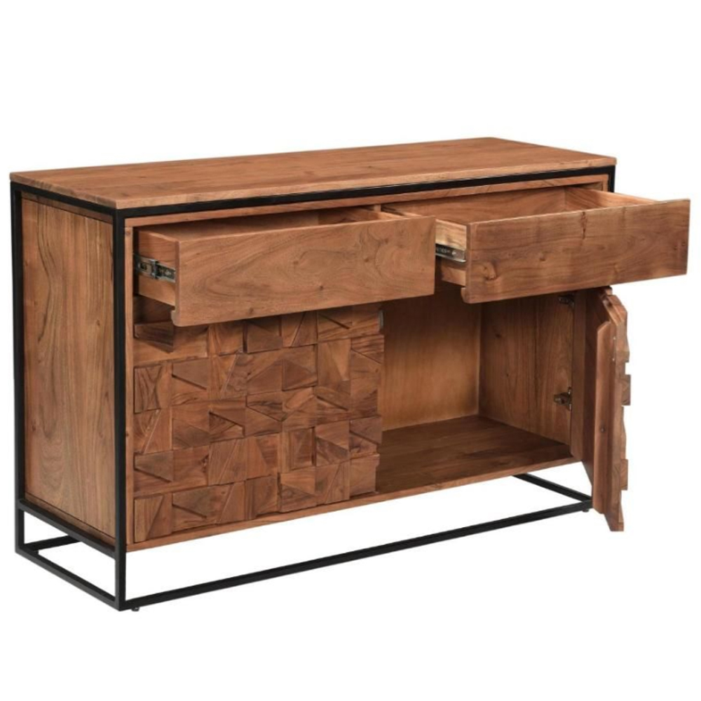 Albany Wooden Sideboard With 2 Drawers 2 Doors In Natural