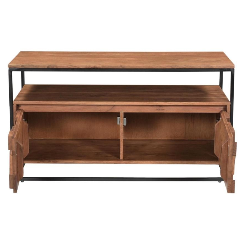 Albany Wooden TV Stand With 2 Doors In Natural