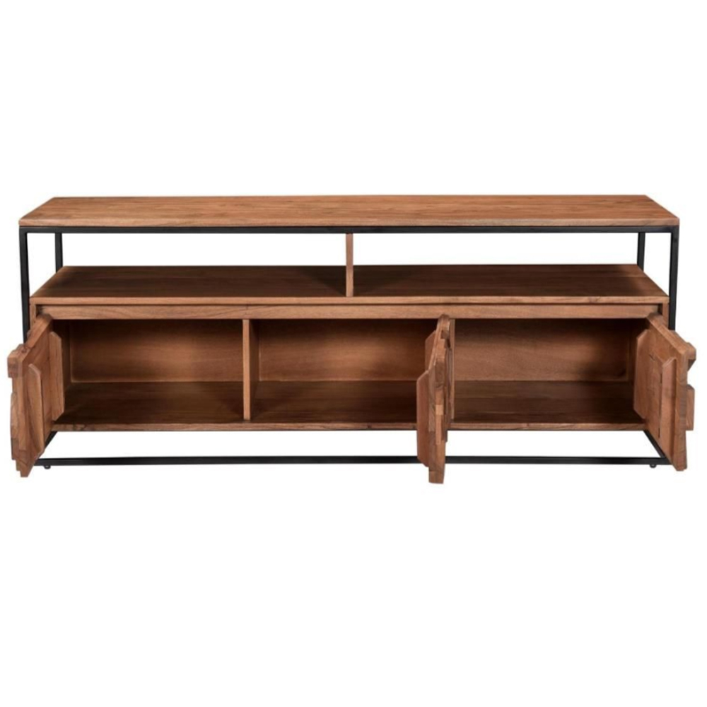 Albany Wooden TV Stand With 3 Doors In Natural