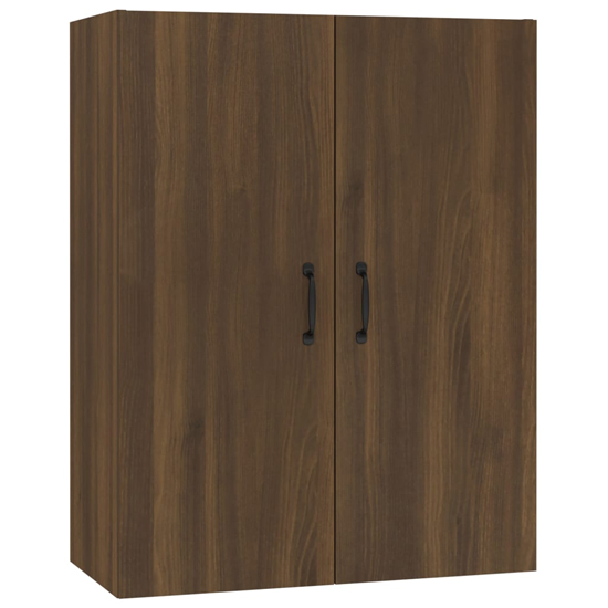 Photo of Albany wooden wall storage cabinet with 2 doors in brown oak
